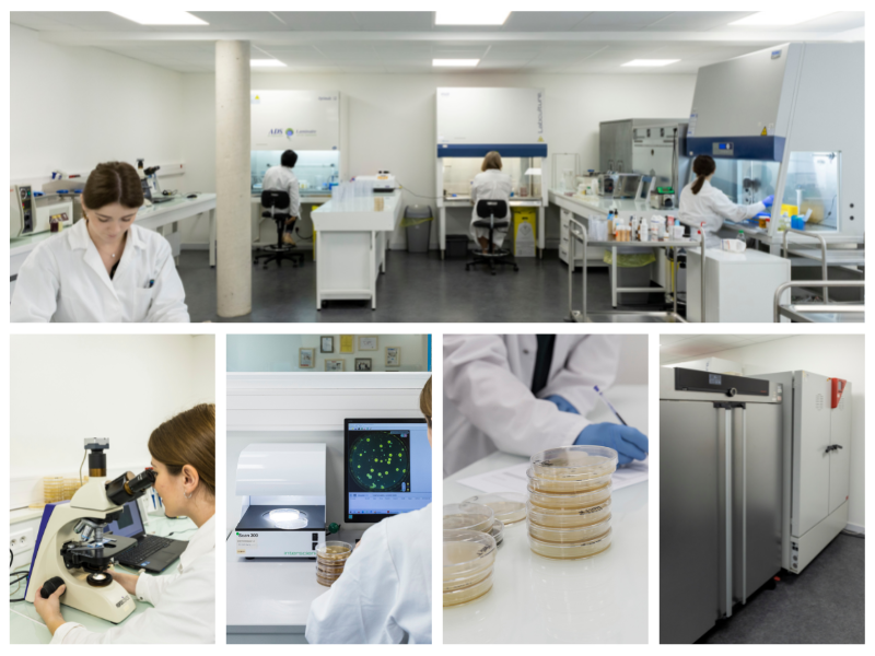 Laboratoire d'analyses microbiologiques et enceintes climatiques pour les contrôles microbiologiques, les challenge Test