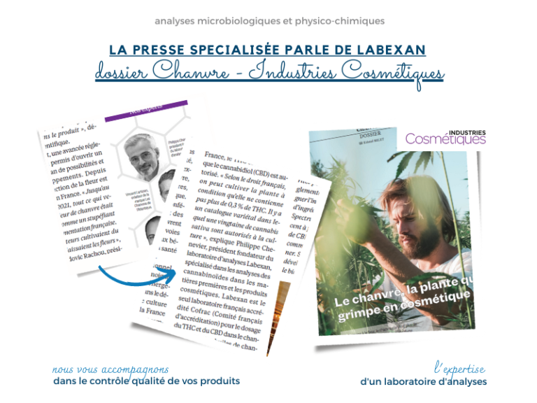 Labexan expert du dosage du CBD chanvre dans les cosmétiques